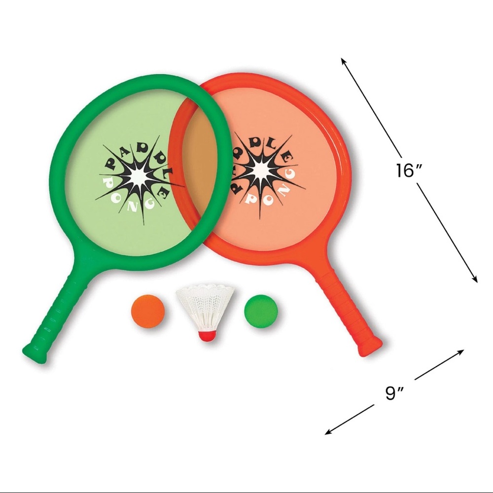 Pool Central 16IN Green/Red Set Swimming Pool Game Swimline Paddle Pong Paddles